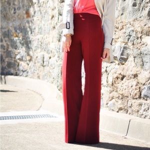 Zara high waisted wide leg dark red pants medium